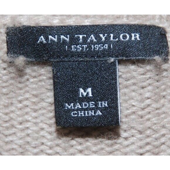 Ann Taylor Ladies Brown Snap Button Front Sequin Sweater Size M Stretch Career - Picture 8 of 9